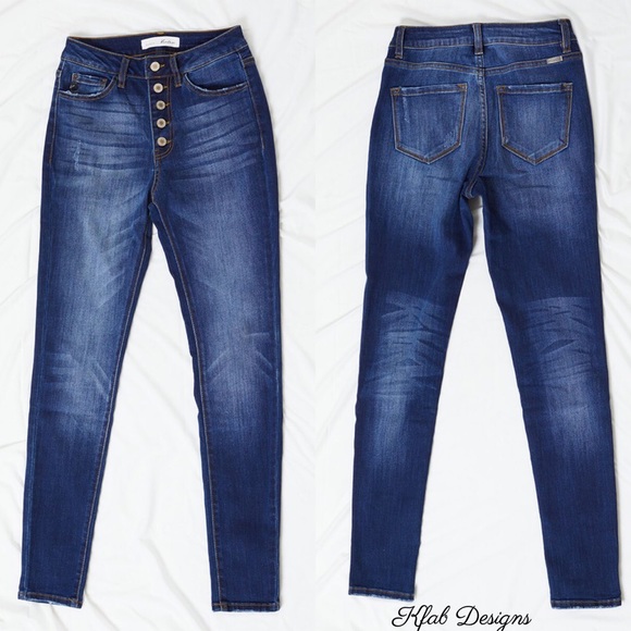 ❤️LAST KANCAN High Rise Button Fly Curvy Fit Jeans - Picture 7 of 8